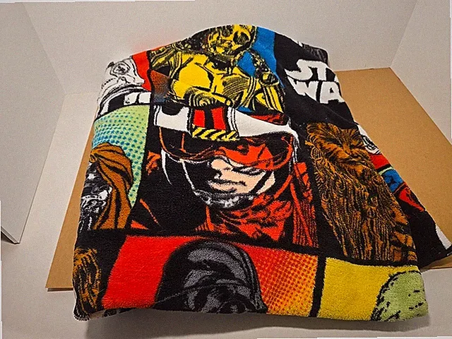 ​2 Star Wars Fleece Pillowcases Throwback Comic Book Style Darth Vader Luke Set