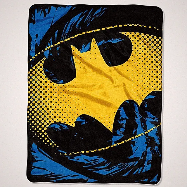 DC Comics Batman Ripped Shield Micro Super Plush Soft Throw Blanket 46" x 60''