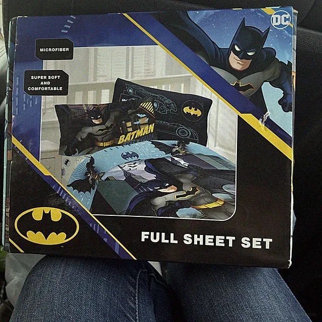FULL SIZE DC Comics Batman Kid’s Boy’s Bedroom Bed Sheet Set with Pillowcases