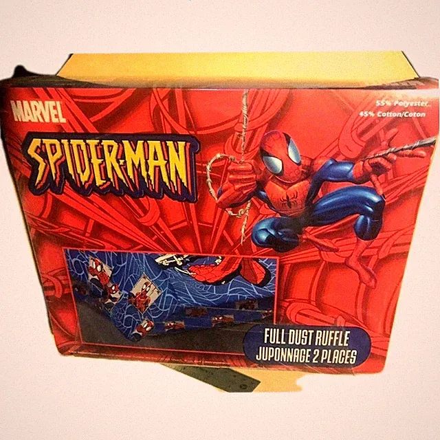 “Full Size” Spider-Man Bed~Dust Ruffle Marvel Comics Spiderman New