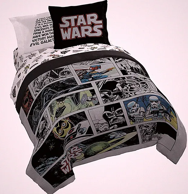 Jay Franco 7 Pc Star Wars Comic Book Bed Set, Queen Size, Neewbed in a bag