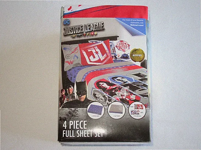 Justice League Full Size Bed Sheet Set 4 Piece Superhero Bedding Microfiber NEW