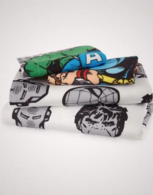 Marvel Avengers Comics Full Sheet Set 4 Pieces Kids Bedding