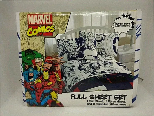 Marvel Comics Avengers Full Size Sheet Set w/Pillowcases Jay Franco & Sons