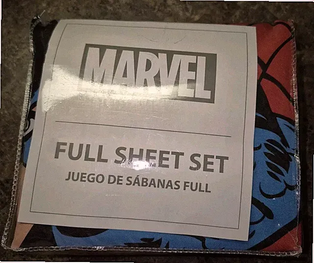 Marvel Comics Avengers Spider-Man Hulk Full Sz Sheet Set Flat Fitted Pillowcase