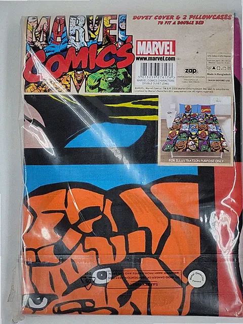 Marvel Comics Characters Double Duvet Cover and 2 Pillowcases for Double Bed