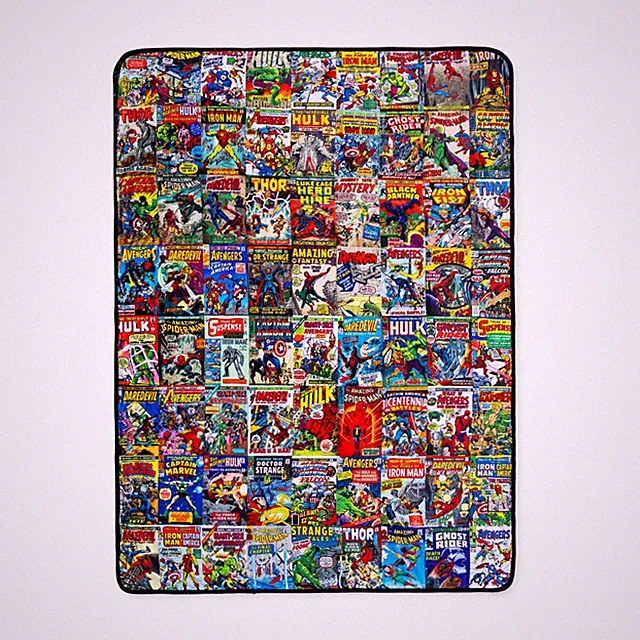 Marvel Comics Covers Fleece Throw Blanket | 45 x 60 Inches