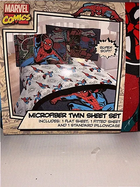 Marvel Comics Spider-Man Twin Sheet Set, Microfiber Kids Bedding NEW Super Soft