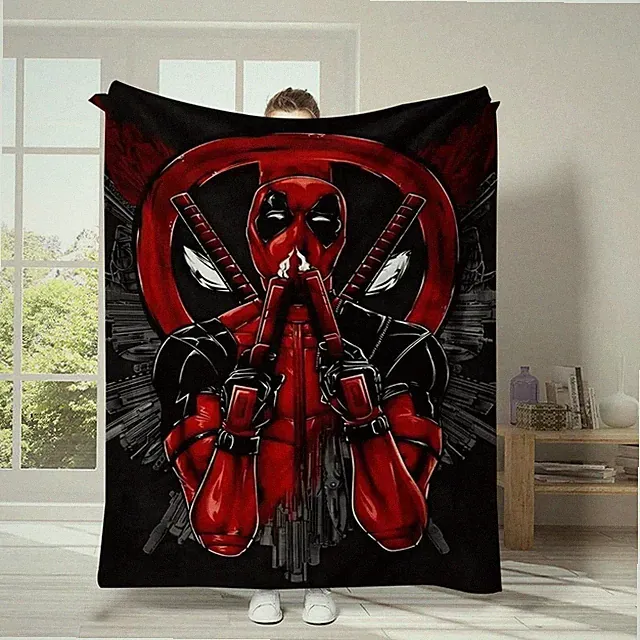 Marvel Deadpool Throw Blanket Soft, Comic Book Movie Themed 50x60in