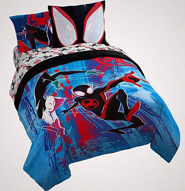 Marvel Spiderman Across The Spider-Verse Glitch 7 Piece Queen Size Bed Set