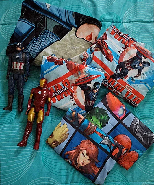 Marvel SUPERHEROES Full Size FLAT & Fitted Sheet FIGURES Curtains BLANKET ~ LOT