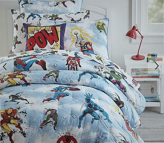 🔥NEW Pottery Barn Kids Marvel Avengers Glow-in-the-Dark Full/Queen Comforter🔥