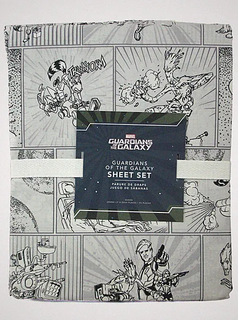 Pottery Barn Guardians Of The Galaxy Sheet Set Queen Sized Marvel Bedding New
