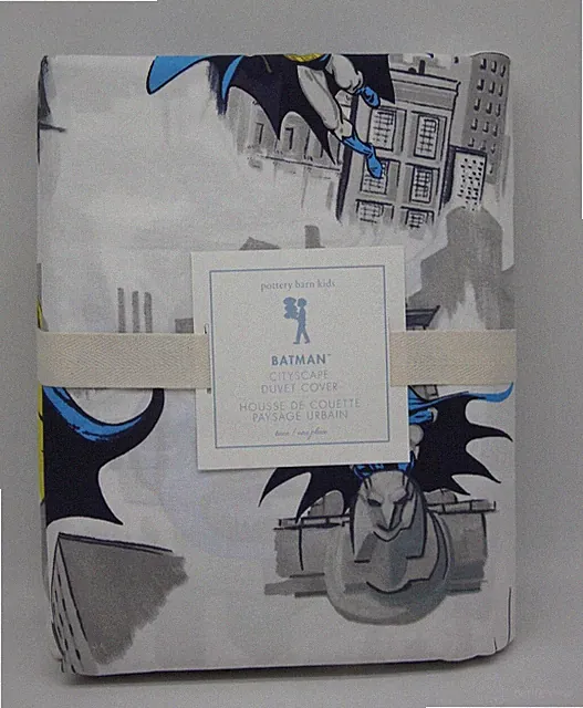Pottery Barn Kids Batman DC Comics Cityscape Duvet Cover Twin NWT $89