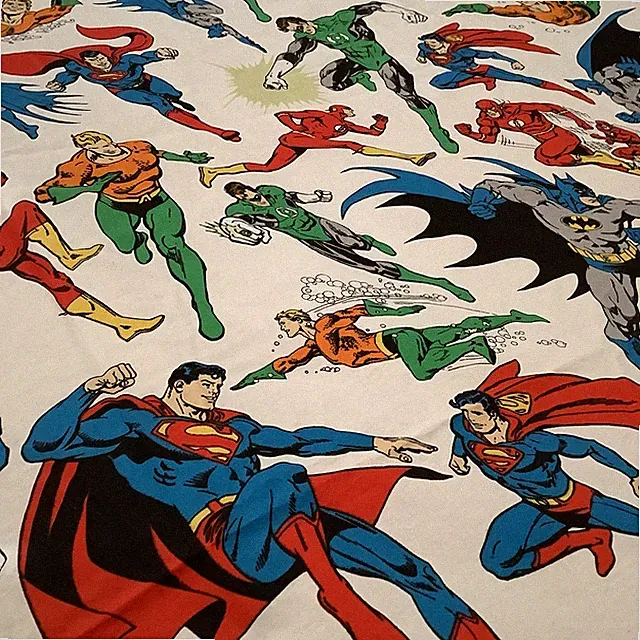 POTTERY BARN KIDS DC Comic Super Hero Full Flat Sheet Only 100% Cotton EXCELLENT