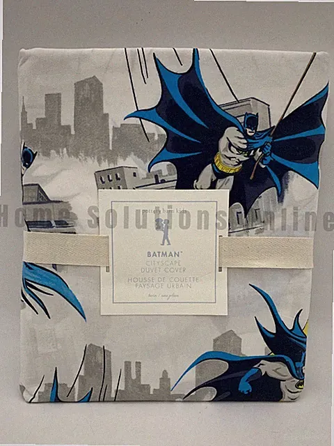 Pottery Barn Kids DC Comics Batman Cityscape Duvet Cover Multi Twin #400B