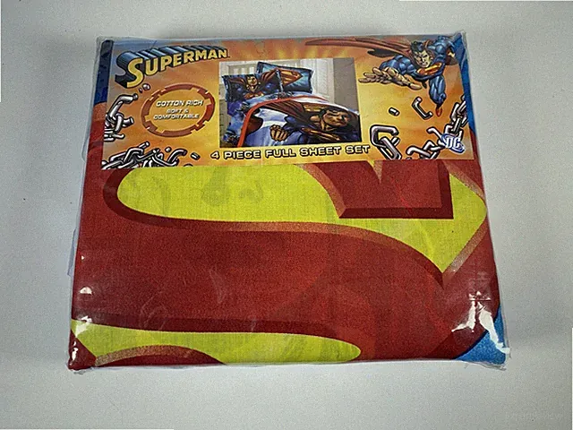 Rate VTG - Superman DC Comics - Daily Planet 4 Piece Full Sheet Set New