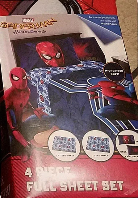 Sheets Spiderman Marvel Bedding Set Full Size Teen Kid's Boy's 4 pc