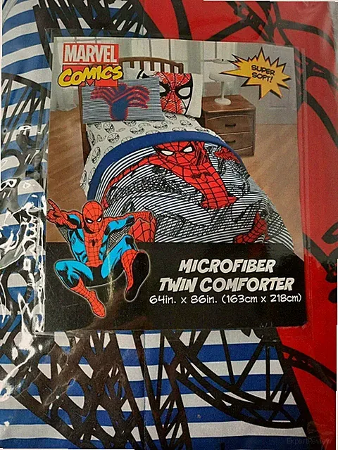 Spider Man Marvel Microfiber Twin Comforter 64 x 86 Unisex Kid Bedroom Comforter