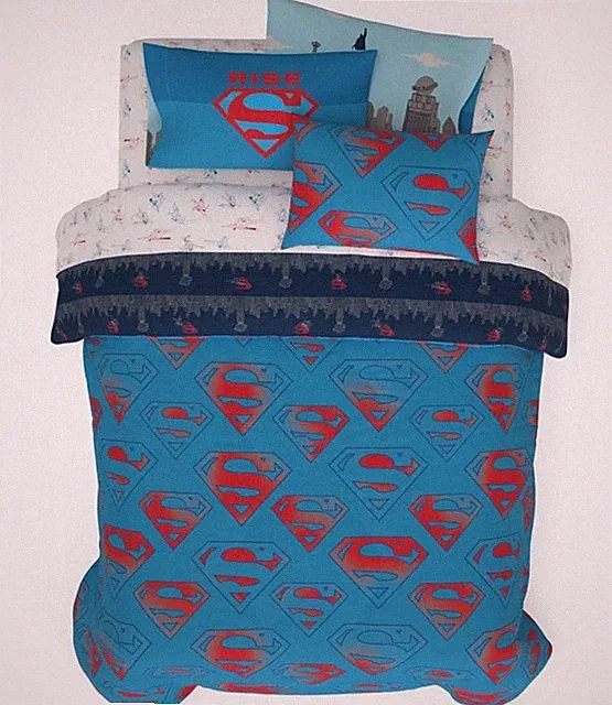 Superman DC Comics Kids Bedding Super Soft & Cozy Reverisble Microfiber Comfo...