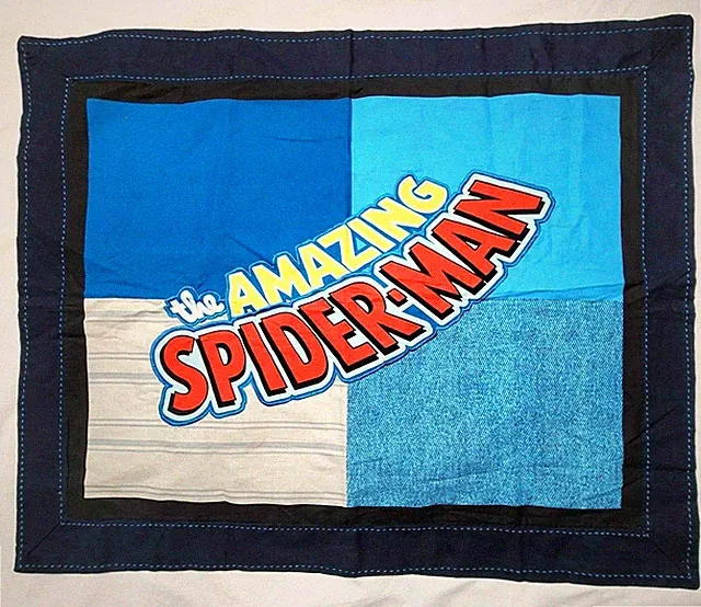 The Amazing Spider-man Pillow Sham Marvel Comics Std Embroidered Spell Out 2012