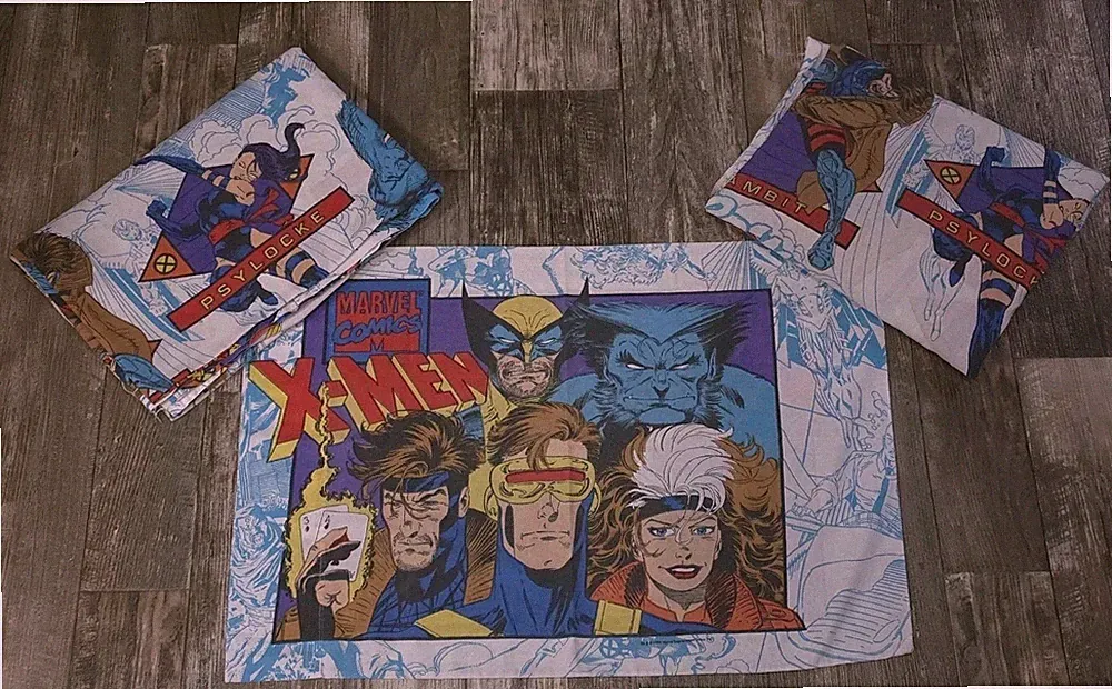 Vintage 1994 X-MEN Marvel Comics Complete Twin Bedding Set