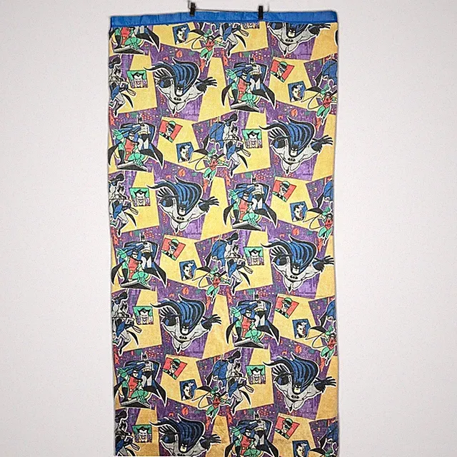 Vintage Batman DC Comics Satin Trim Twin Blanket 90s Joker Robin Nostalgic