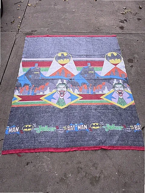 Vintage Batman Joker Comics Full Sized Bed Blanket craft supply 70”x83” HBK