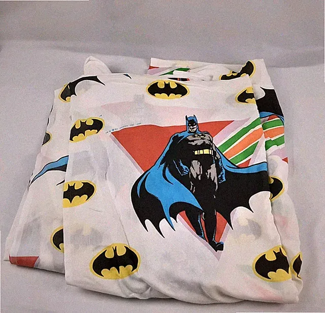 Vintage DC Comics Batman Twin Flat Bed Sheet From 1989 - 94"x68"