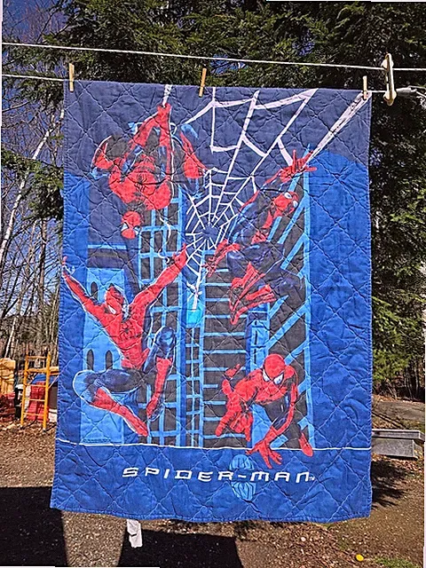 Vintage Y2K 2002 Spiderman The Marvel Movie Comforter 42"×58" Made In USA
