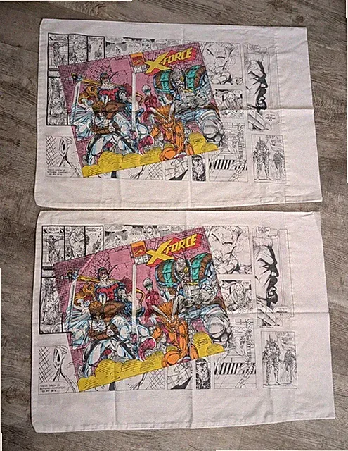 Vtg 1994 Marvel Comics X-Men X Force Standard Pillow Case Set Of 2 Rare USA Made