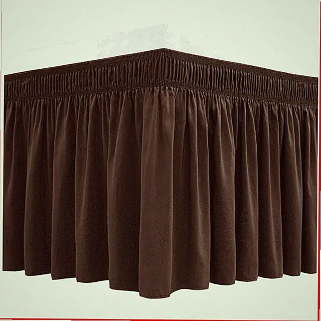 Wrap Around Bed Skirts for King & Cal King Beds 15" Drop, Brown Adjustable El...